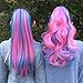 Clip on in Color Hair Extensions Hair Accessories for Girls Women Kids – Temporary & Not Messy Hair Chalk – Great for Parties, Dress up, Doll Hair Birthday Gift for girls 4-12 (Cotton Candy)thumb 4