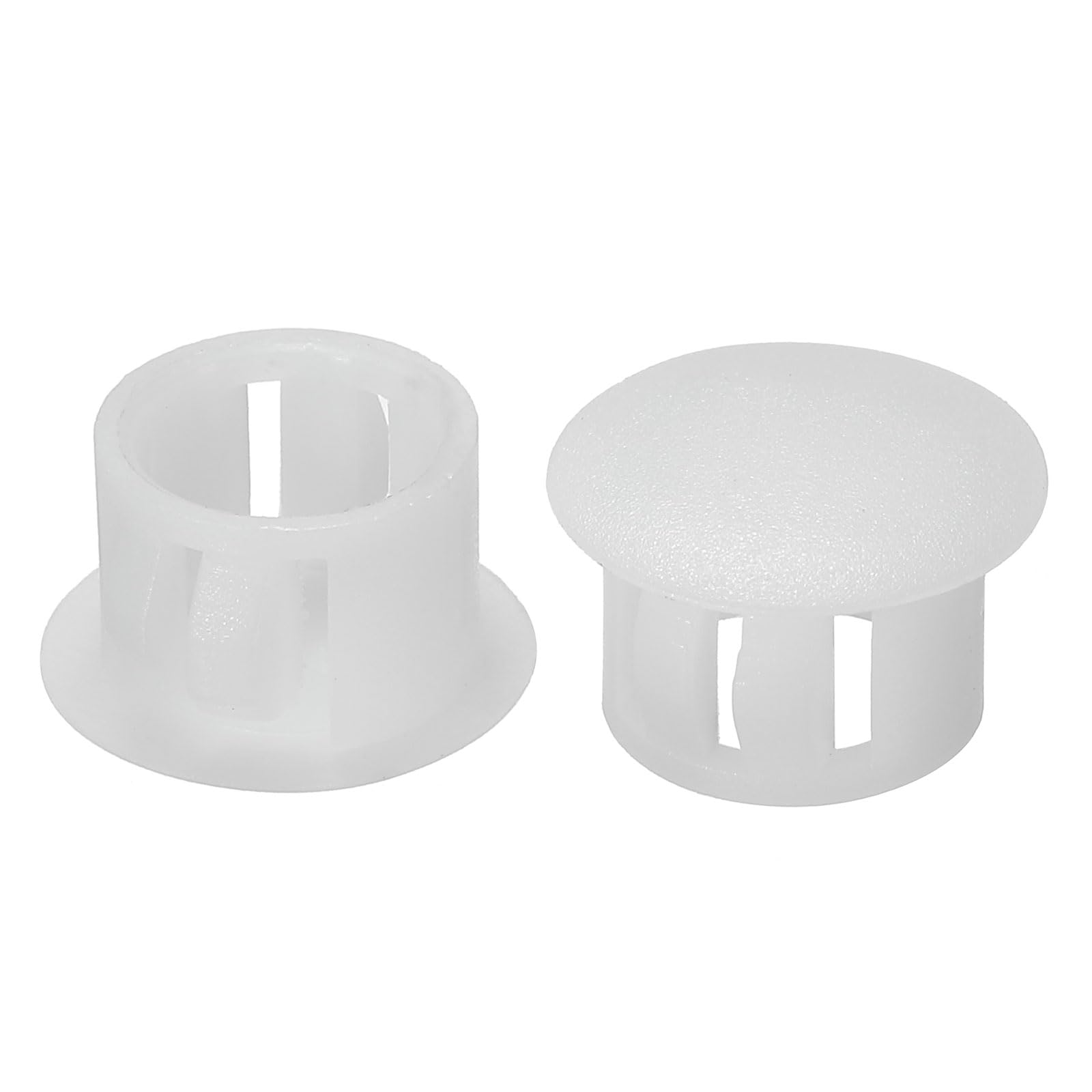 PATIKIL 13mm (1/2") Plastic Hole Plugs, 60Pcs Flush Type Round Hole Plugs Cover Snap in Locking Hole Tube for Table Kitchen Cabinet Furniture, White