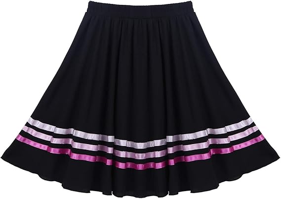 Amazon ティアオバグ Tiaobug スカート キッズ 女の子 ダンス ドレス バレエ ステージ パフォーマンス シフォン 弾性 ウエスト リボン 装飾 発表会 ロングスカート ハーフスカート スカート 通販