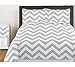 Sweet Jojo Designs Gray and White Chevron Collection Zig Zag Window Valance