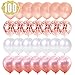 Party Balloons Rose Gold Confetti Champagne White Pearl 100 Pack, ANYFEEL 10 Inch Helium Premium Latex Balloons for Baby & Bridal Shower Birthday Wedding Engagement Graduation Proposal, Bachelorette Party Supplies, Glitter Balloons Arch & Garland Decorations