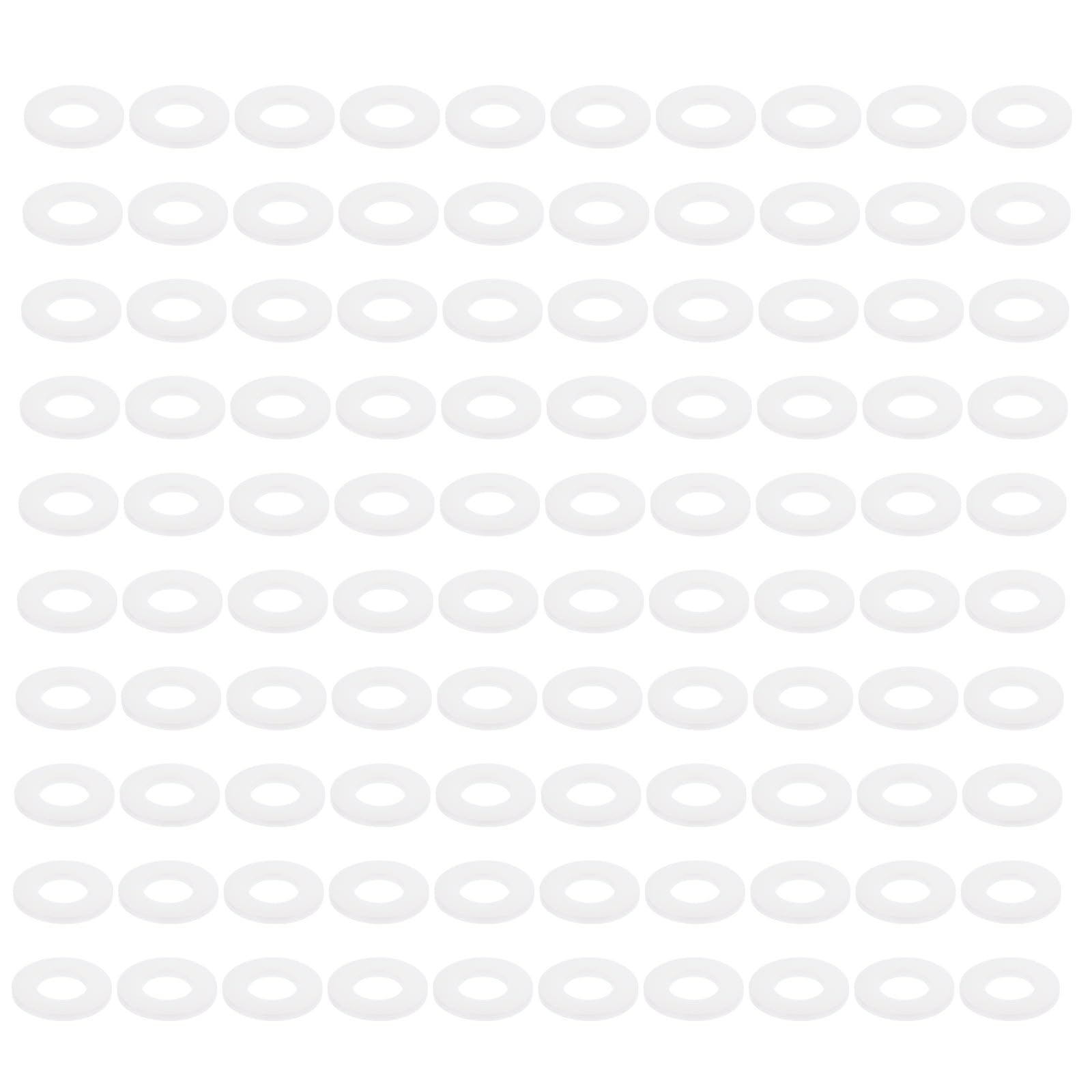 PATIKIL Nylon Flat Washers 12mm ID 24mm OD 2mm Thick M12 Hard Plastic Round Sealing Flange Gaskets-Applications for Machinery Electronics -[Qty 100 White]