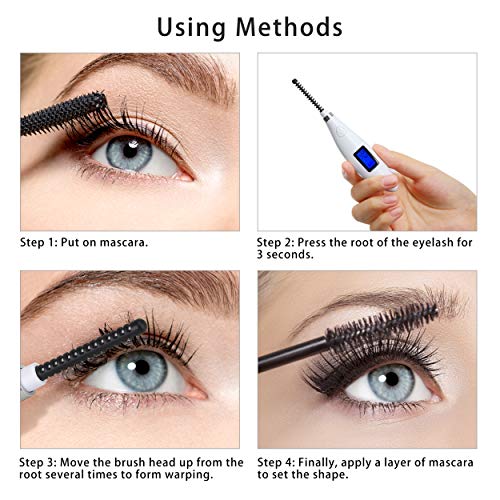 Easkep Heated Eyelash Curler, Electric USB Rechargeable Eye Lashes Curling Comb Quick Heating Long Lasting Natural Eyelash Curler