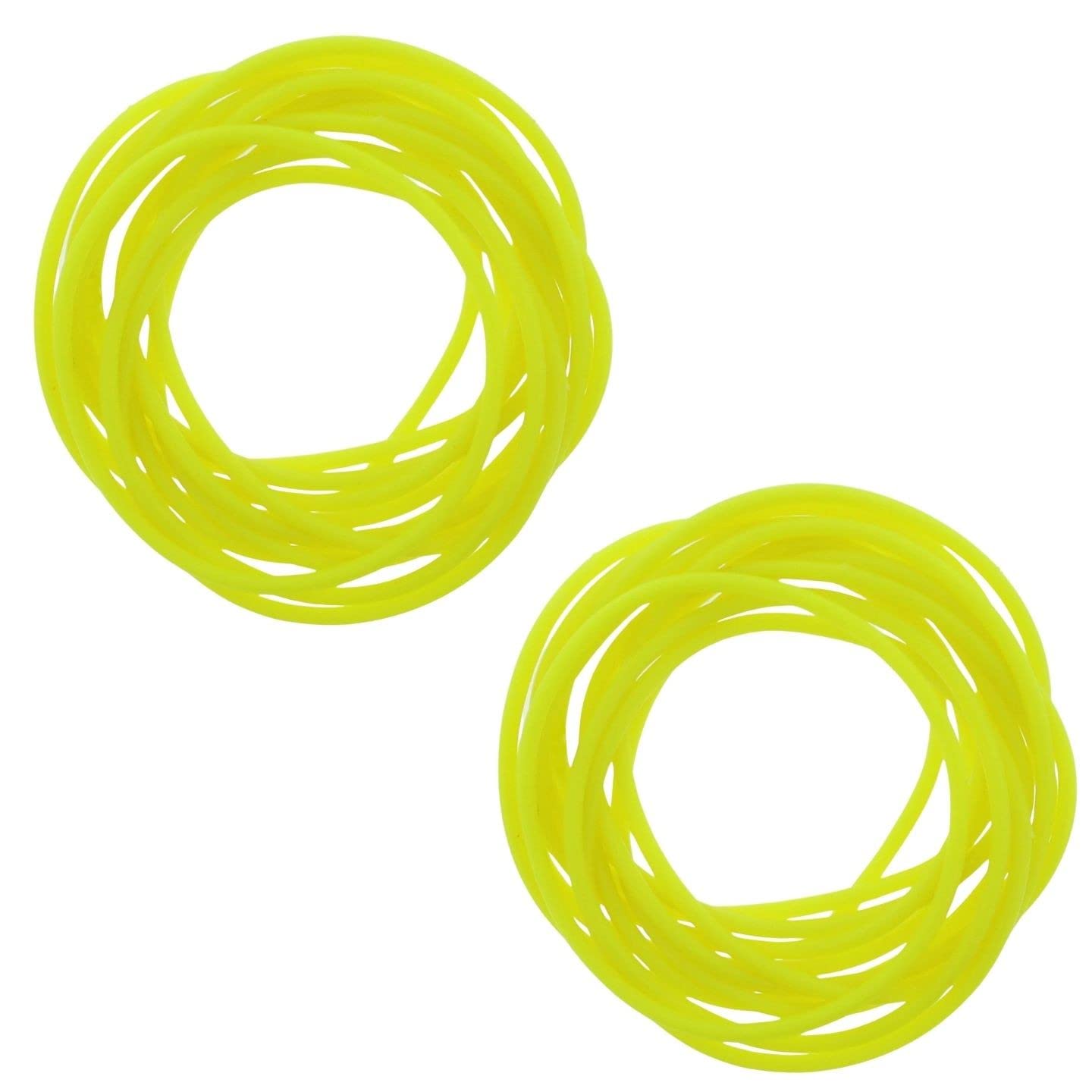 Topkids Accessories 24pc Gummy Bracelets Rubber Bangles Kids Party Bag Favour Fillers Jelly Jewellery Wrist Bands 80s Neon 90s Fancy Dress Fashion Wristbands (Neon Yellow) — image 1