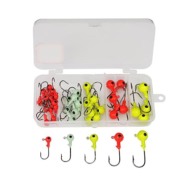 SHELURE-Fishing-Hooks-Saltwater-Set-Kit-With-Fishing-Tackle-Box-Fish-Jig-Heads