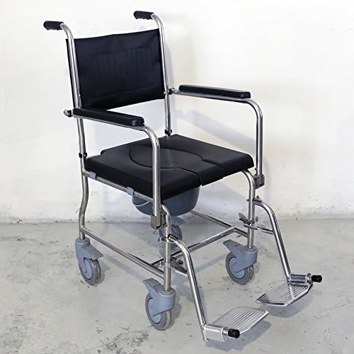 MedMobile® Stainless Steel Commode Shower Wheelchair with Removable Seat Patch