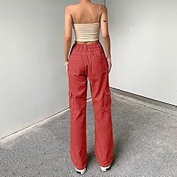 QYANGG High Waist Cargo Pants Women Stretch Baggy