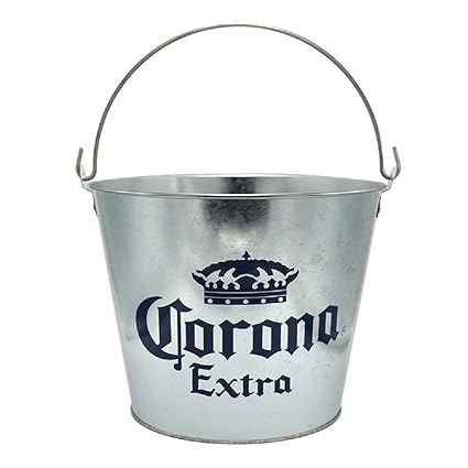 NJ Beer Bucket, Galvanized Beer Bucket Built-in Bottle Opener, Party Bucket, Ice Bucket, Wine Bucket, Bar Bucket: 1 Pc.
