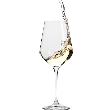 Krosno Europe Non-Lead Crystal-Clear Glass, Obsession White Wine, 390 Ml Set of 6