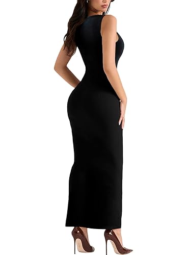 Women's Summer Long Bodycon Dress - Casual Basic Club Party Sleeveless Tank  Sheath Dresses Black L in Kenya