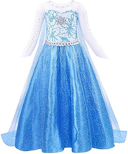 Tacobear Princess Elsa Costume Dress Up Snow Queen Party Cosplay Dress for Toddler Girls