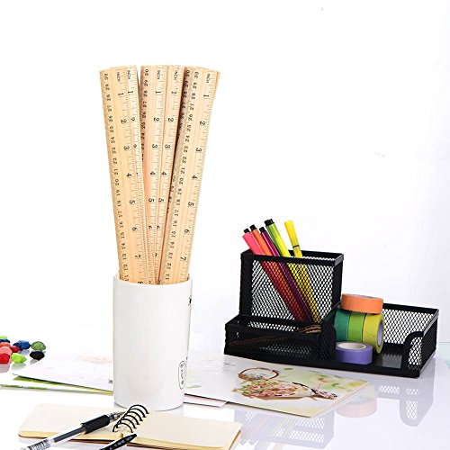 50 Pack Wooden Ruler 12 inch Rulers Bulk Wood Measuring Ruler Office Ruler 2 Scale