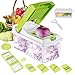 Godmorn Mandoline Slicer, Vegetable Veggie Chopper Dicer Cutter Grater, 7 Interchangeable Stainless Steel Blades, Preparing Vegetables Fruits Salad Low-Carb, Paleo Gluten-Free Diets, For Home/Camping