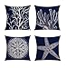 【Bailand】Set of 4 Nautical Sea Side Theme Cushion cover,Sofa cushion Car Office Pillowcase,Beige Cotton Blend Linen Decorative Pillow Cover 18X18 Inch (45X45CM)