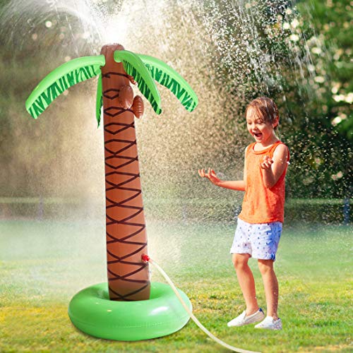 image for Idefair Water Sprinkler Toy Inflatable Palm Tree, Outdoor Water Play S