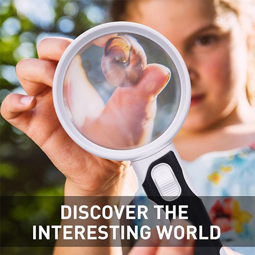 image for AMAREY LED Magnifying Glass - Lighted Magnifier Detachable Illuminated
