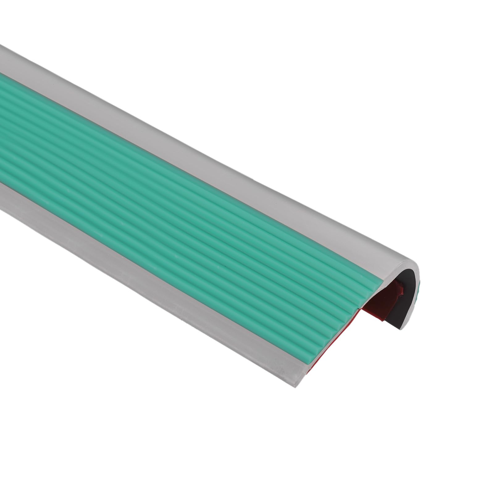 Uxcell 1Pcs L-shaped Vinyl Stair Nosing, Anti-slip Step Trim, Green & Grey, 3.3Ft