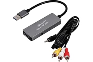WINRAYBOT USB Video Capture Adapter, VHS to Digital Converter,Video Capture Card for VHS,RCA,HI9,hdmi for Video Streaming Convert VHS/DVD to Digital Format, RCA/S-Video/HDMI Input Optimized Version