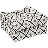 AmazonBasics Tufted Outdoor Seat Patio Cushion - Pack of 2, 19 x 19 x 5 Inches, Black Geo