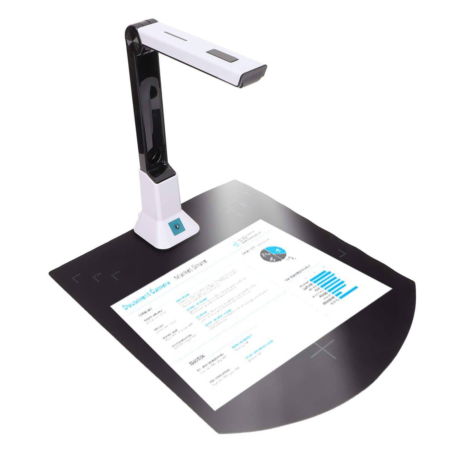 Annadue 8MP Visualiser Document Camera, Document Scanner for Teacher, Portable USB Document Scanner, Capture Size A4, PC Doc Cam Photo Scanner Online Training With OCR