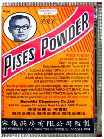 6x Pises Powder - Antibacterial Powder - Acne - Skin Ulcers Bacterial Infections by PISES