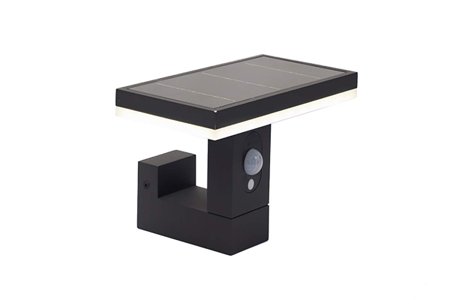 4lite Outdoor LED Rectangular Solar Wall Light with PIR Sensor IP54 230lm Die-Cast Aluminium Graphite - Cool White