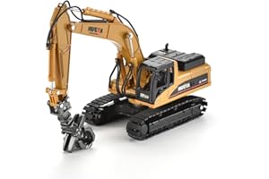 Qcar 1/50 Crawler-Type Timber Grab Excavator Construction Vehicle Toys, Vehicle Toys for Kids, Outdoor Sandbox Car Toys, Birthday Gift Toddler Boy Kid