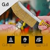 G4GADGET Brass Wire Brush Yellow Handle Long General Purpose Rust Removal view 4