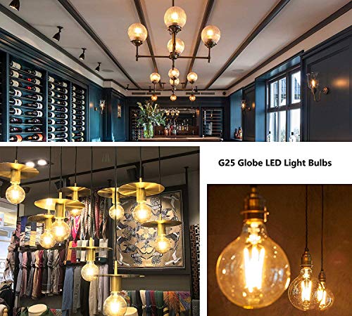 Vanity Light Bulbs Dimmable led Edison Bulb G25,E26 Base Make Up LED Light Bulbs for Bedroom Washroom Mirror,5.5W(40W Equivalent),500LM 4000k Day White, CRI80 UL Listed