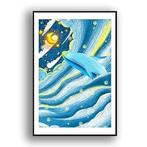 Framed Canvas Wall Art for Living Room, Bedroom Whale Canvas Prints for Modern Home Decoration Ready to Hang - 16"x24" inches