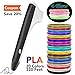 Tecboss 3D Drawing Pen, M1 Adults Kids, 3D Printer Printing Pen - USB Power, 2PCS Filament Refills, PLA and PCL Compatible - Black