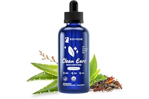 kin+kind Organic Ear Cleaner for Dogs - Made in The USA - Easy to Use & Mess-Free Dog Ear Drops for Wax, Odor, & Itchy Dog Ea