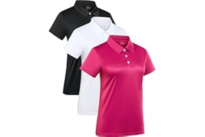 ORRSTARRY 3-Pack Women's Short-Sleeve Sport Polo Shirts Quick Dry Moisture-Wicking Activewear Polos Tops for Work