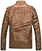 Wantdo Men's Vintage Stand Collar Faux Leather Jacket - US Medium - Yellow