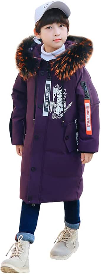 boys puffer jacket with fur hood