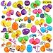 FUNNISM 24 Toys Filled Surprise Eggs, 2.5 Inches Bright Colorful Prefilled Plastic Surprise Eggs with 12 Kinds of Popular Toys
