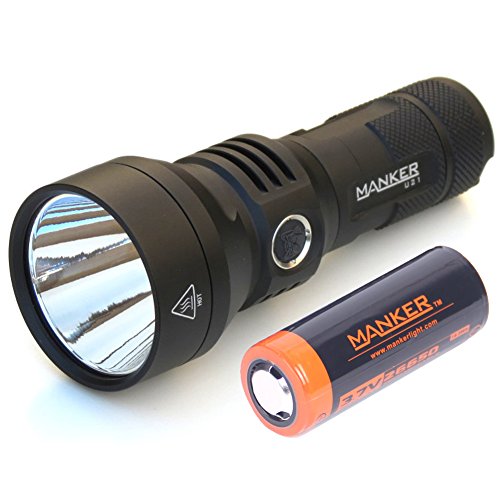 Bundle: MANKER U21 Neutral White 1300 Lumens CREE XHP35 HI LED Flashlight + 1x Manker High drain 5000mAh 26650 rechargeble battery