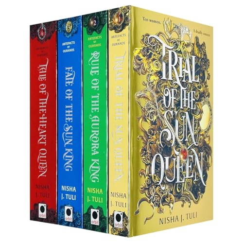 Artefacts of Ouranos Series 4 Books Collection Set By Nisha J. Tuli (Trial of the Sun Queen, Rule of the Aurora King, Fate of the Sun King & Tale of the Heart Queen)