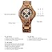 Bewell W116B Mens Wooden Watch with Date Day Luminous Hands Lightweight Retro Wrist Watch (Zebra Wood)