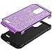 BENTOBEN Phone case for LG Stylo 3 Plus/LG Stylus 3/ LG Stylo 3 LS777/ LG K10 Pro Protective Slim Shockproof Glitter Bling Hard PC Cover Hybrid Sparkly Faux Leather Soft TPU Bumper for Girls Purple