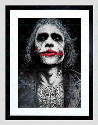 BATMAN JOKER HEATH LEDGER TATTOO INKED FRAMED ART PRINT BY W.MAGUIRE F97X12441 (Best Of The Joker Heath Ledger)