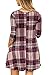 BOOSOULY 3/4 Sleeve Crew Neck Lattice Print Flowy A Line Dress Blouse Tunic for Women Beige L