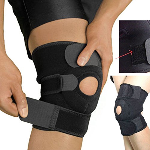 Slendima Adjustable Elastic Brace Support Sleeve,Patella Stabilizer Protector for Running Jogging,Basketball,Outdoor Sports Exercise - Black