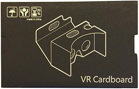 HoK Google VR Cardboard V2.0 3D Glasses - Virtual Reality Cardboard Kit with Headband Fits 3" - 6" Screens (Black)