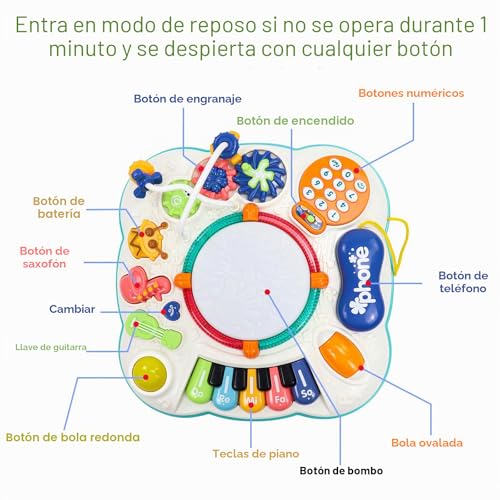 Toys Children 1 Year - Table Activities Baby Toy Montessori Babies Girl 1 2 Years Christmas Gift Musical Instruments Children's Sounds and Lights Educational Gifts for Children 1 2 Years 9 12 Months