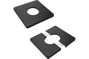 Tsnamay 2 Pcs Wall Split Flange, ABS Square Self-Adhesive Escutcheon Plate Buckles Design for 1.3"/33mm Diameter Pipe