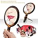 Beautifive Hand Mirror, Hand Held Mirrors with Adjustable Handle，1x/10x Magnifying Double Sided Handheld Makeup Mirror with Stand for Vanity Beauty Travel Table Shaving Bathroom Amber Color