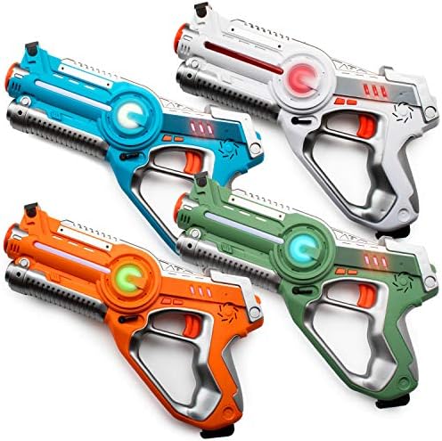 USA Toyz Kids Laser Tag Guns Laser Tag Sets Battle Box 4 Pk Lazer Tag Gun Set with Multiplayer Laser Tag Guns for Kids