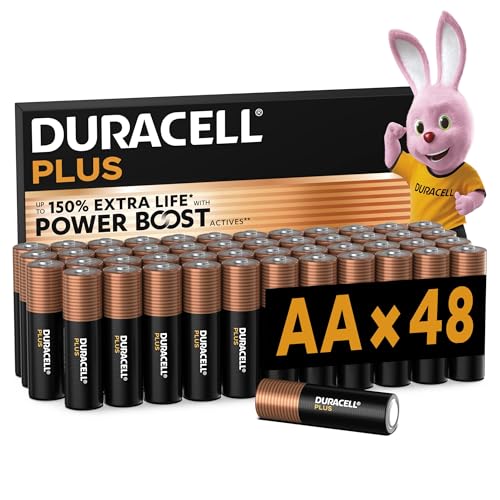 Duracell Plus AA Batterien (48er-Pack) Alkali 1,5 V Hochleistungsbatterien Batterie Bis Zu 150% Längere Lebensdauer Mit Power Boost Active Zuverlässigkeit für A