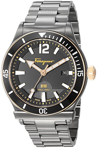 Salvatore Ferragamo Men's '1898 Sport' Swiss Quartz Stainless Steel Casual Watch, Color:Grey (Model: FF3320016)